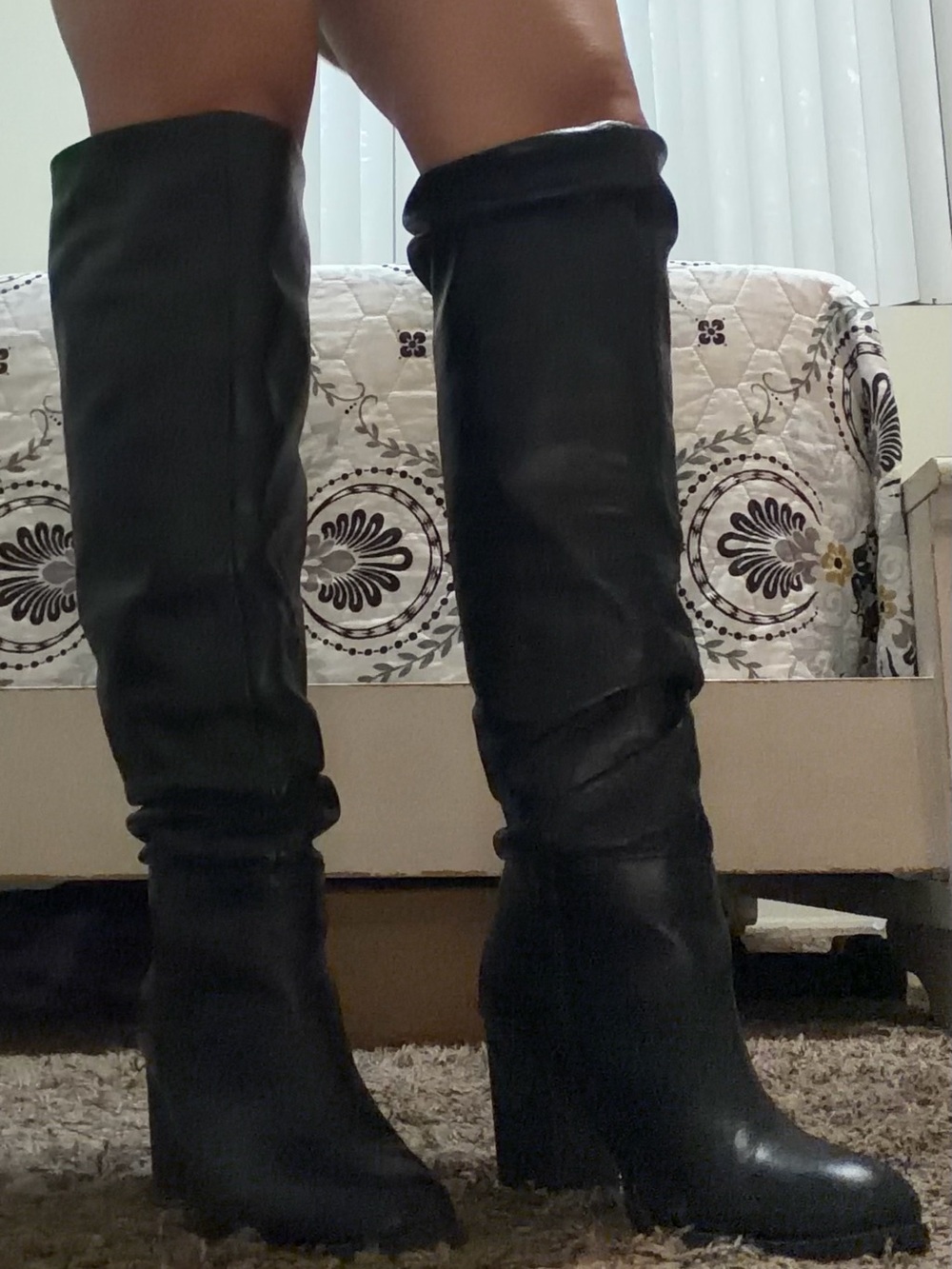 Steve Madden Black Over-the-Knee Wedge Boots